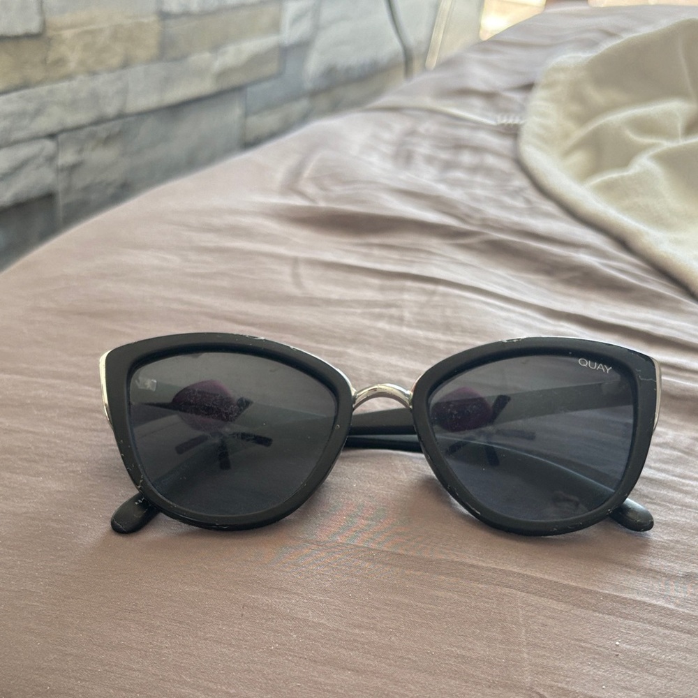 Quay Australia Black Cat-Eye Sunglasses